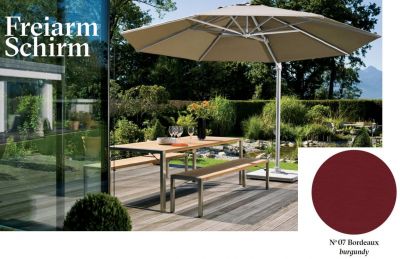 Free-arm umbrella Grey/Bordeaux incl. floor panel Weishäupl SINGLE PIECES